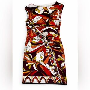Donna Morgan Red and Orange Floral Mini Dress Size 10